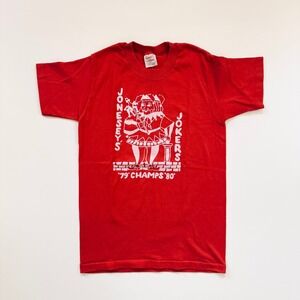 Vintage Single Stitch Red T Shirt Jonesy's Jokers 1979 Champs 1980 Red Alice YL